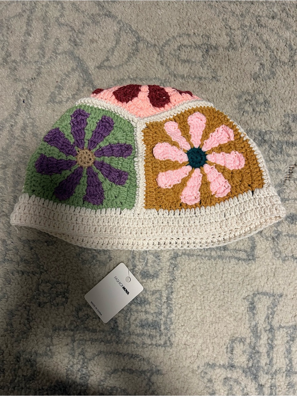 Fashion Nova Crochet Floral Beanie